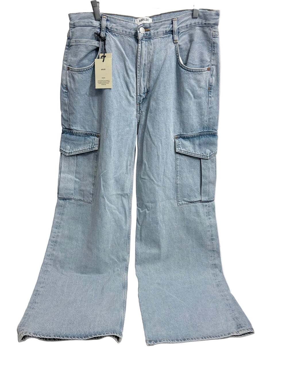 Agolde Los Angeles Minka Cargo wide leg blue jeans, NWT